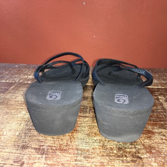 Teva Mush Mandlyn Ola Wedge Sandal Black Womens 11 Minimalist Comfort Strappy - Picture 4 of 8